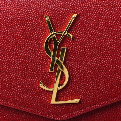 Saint Laurent Grain De Poudre Uptown Chain Wallet Red 4 of 4