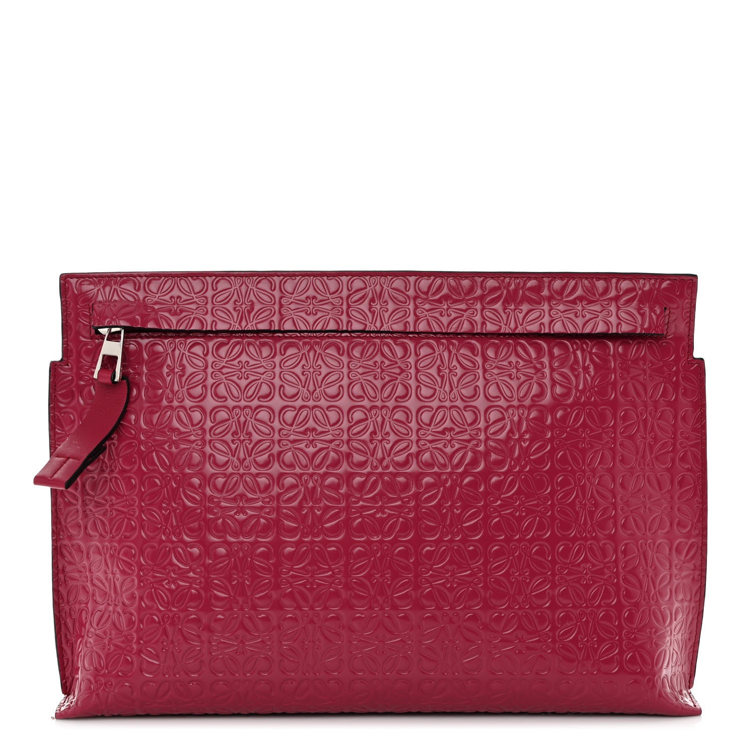 Loewe Calfskin Embossed Repeat T Pouch Raspberry 1 of 9