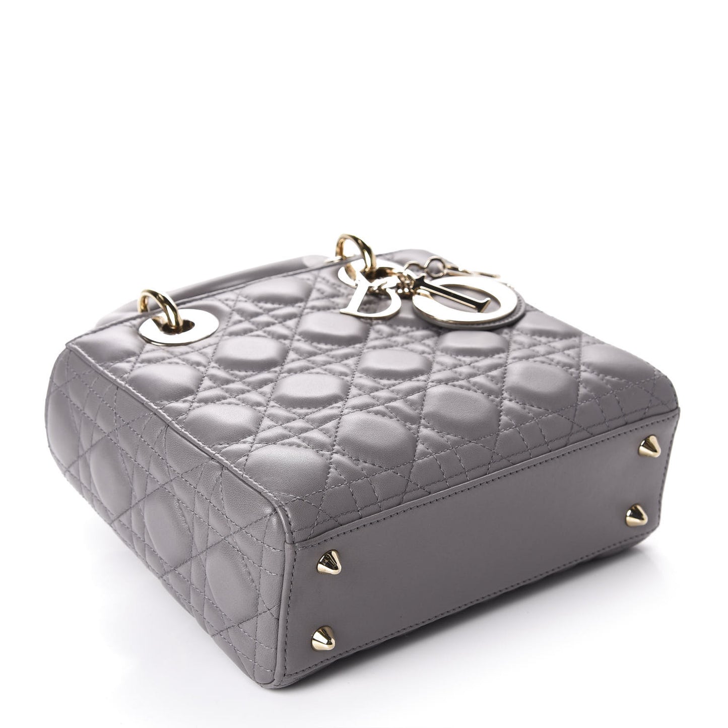 Lambskin Cannage Small Lucky Badges My Lady Dior Grey
