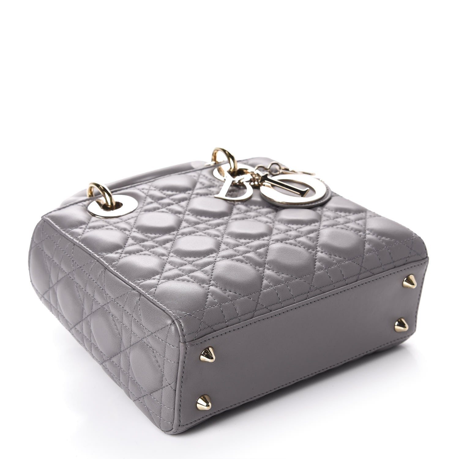 Christian Dior Lambskin Cannage Small Lucky Badges My Lady Dior Grey 4 of 14