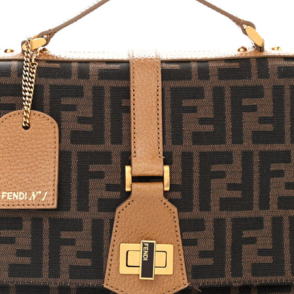 Fendi Zucca Classico No.1 Satchel Tobacco Camel Satin 7 of 10
