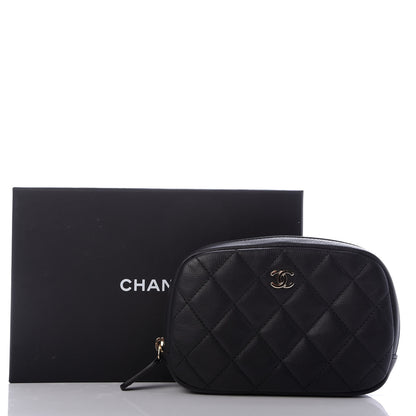 Chanel Caviar Quilted Small Curvy Pouch Cosmetic Case Black 8 of 8