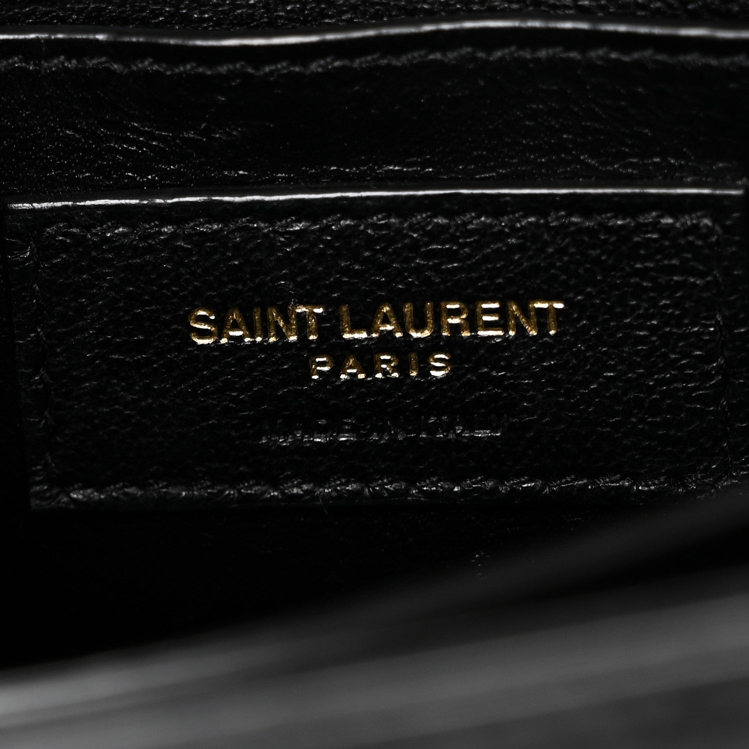 Saint Laurent Calfskin Crocodile Embossed Mini Classic Monogram Cassandra Top Handle Black 6 of 9