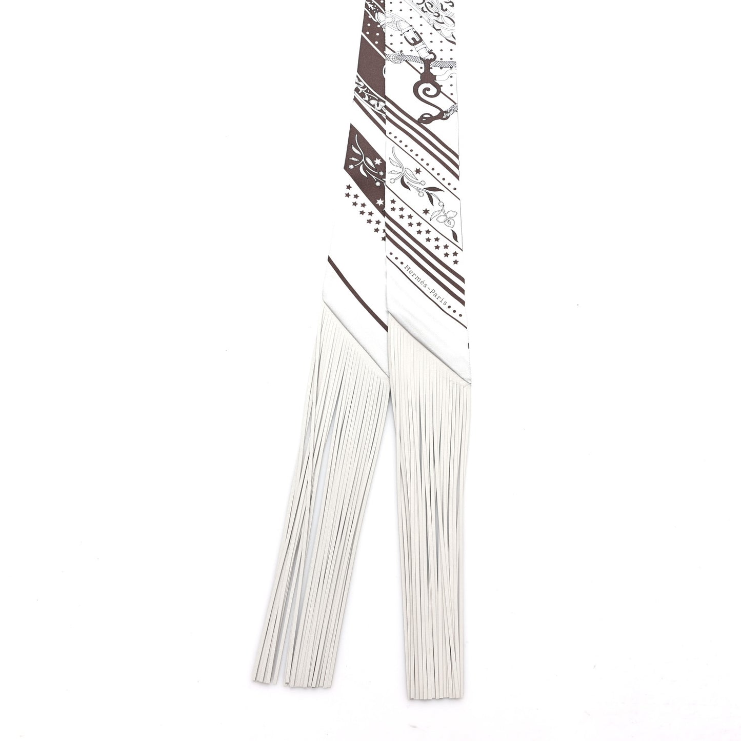 Silk Festival Des Amazones Bandana Fringed Twilly Craie Brun