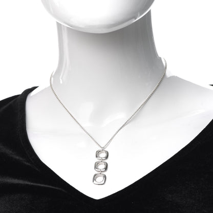 Tiffany Sterling Silver Cushion Square Link Pendant Necklace 2 of 5