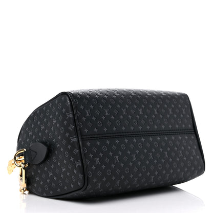 Louis Vuitton Calfskin Nanogram Embossed Speedy 20 Black 4 of 9
