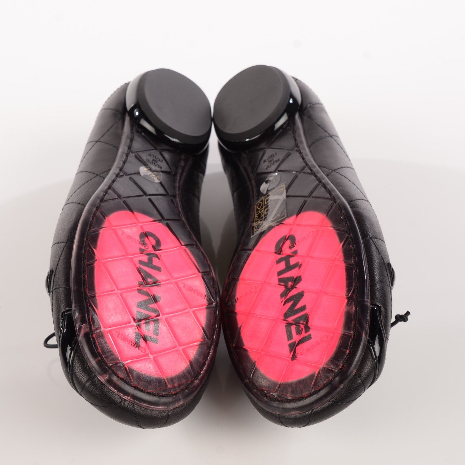 Chanel Lambskin Quilted Cambon Ballerina Flats 37.5 Black 5 of 9