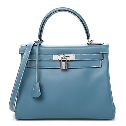 Hermes Swift Kelly Retourne 28 Blue Jean 1 of 14