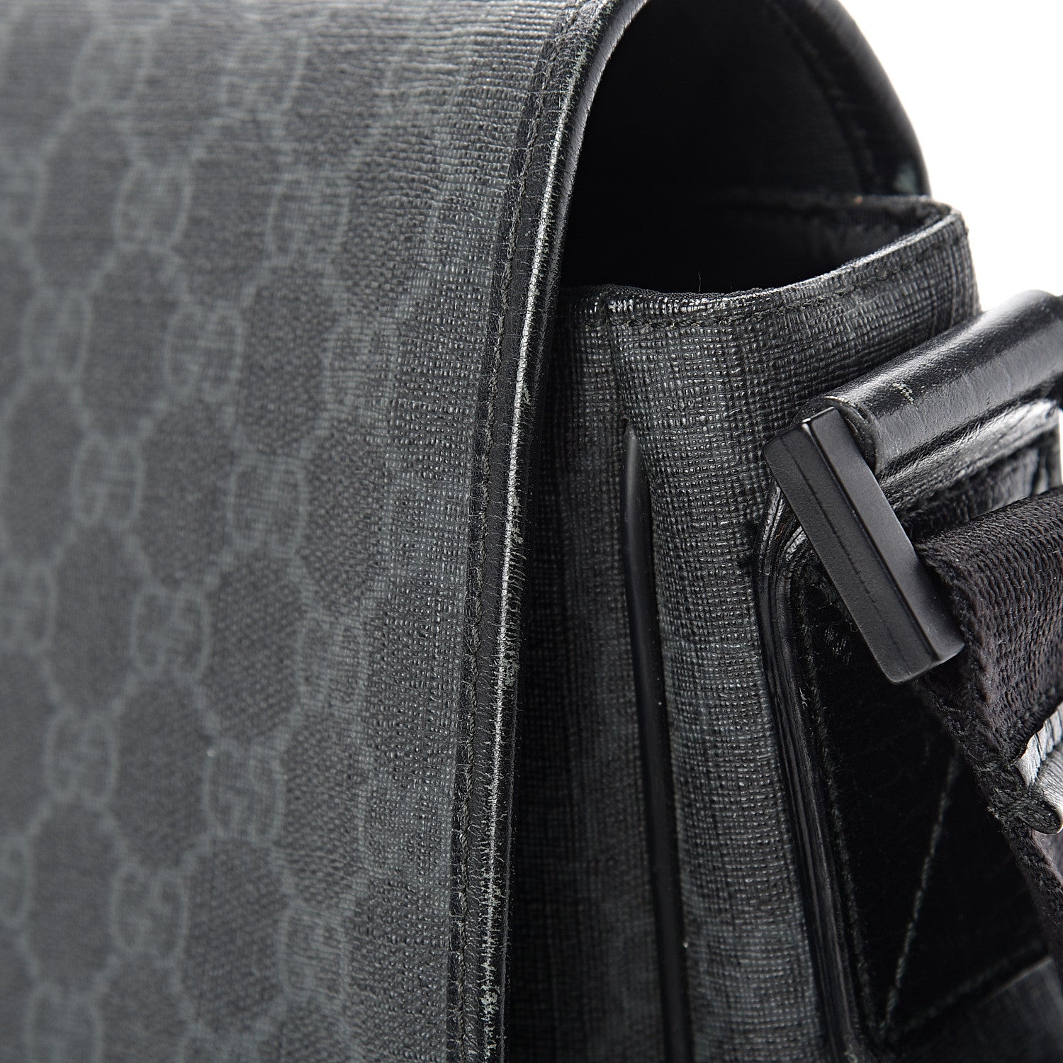 Gucci GG Plus Monogram Medium Flap Messenger Bag Black 16 of 17