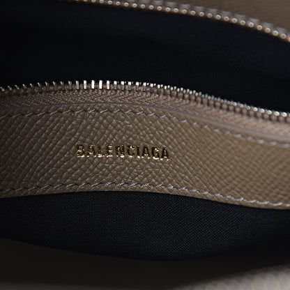 Balenciaga Signature Grained Calfskin Logo S Ville Top Handle Bag Mink Grey White 5 of 9