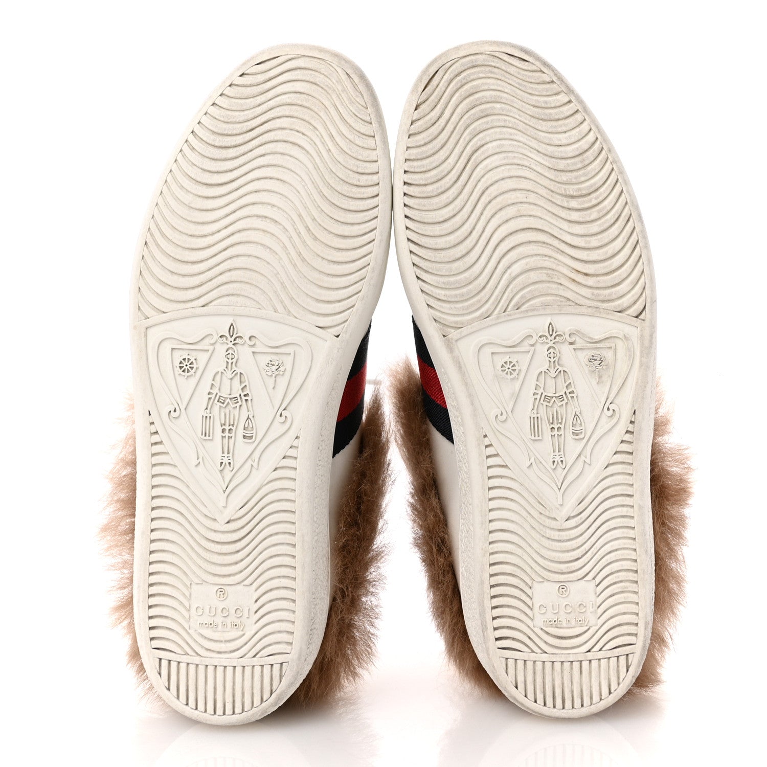 Gucci Calfskin Wool Web Bee Embroidered Womens Ace Sneakers 35.5 White 6 of 12