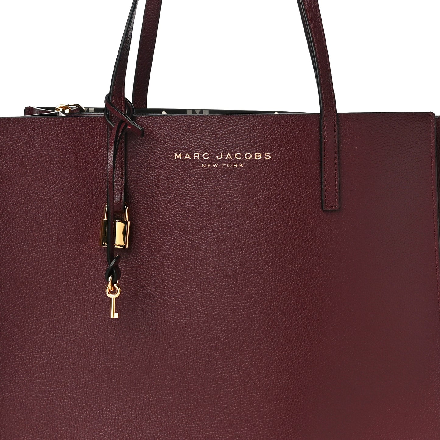 Grained Calfskin Grind Shopper Tote Burgundy