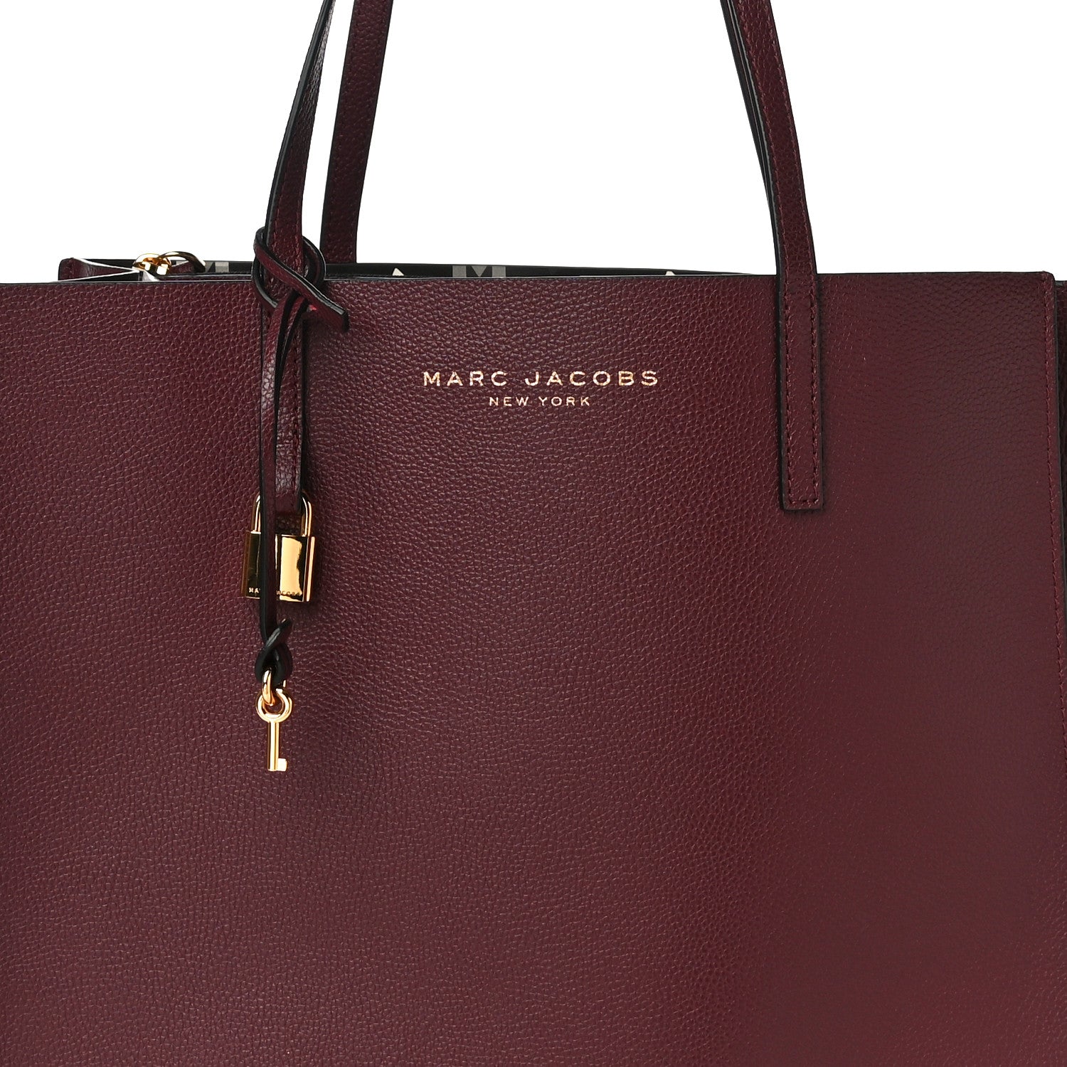 Marc Jacobs Grained Calfskin Grind Shopper Tote Burgundy 8 of 10