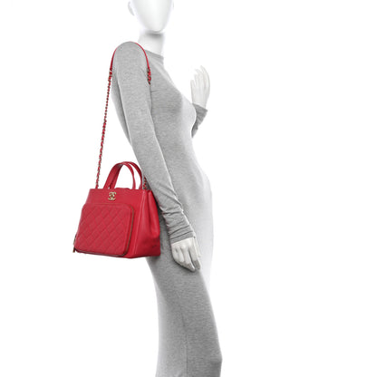 Chanel Caviar Quilted Small Business Affinity Shopping Bag Red 2 of 12