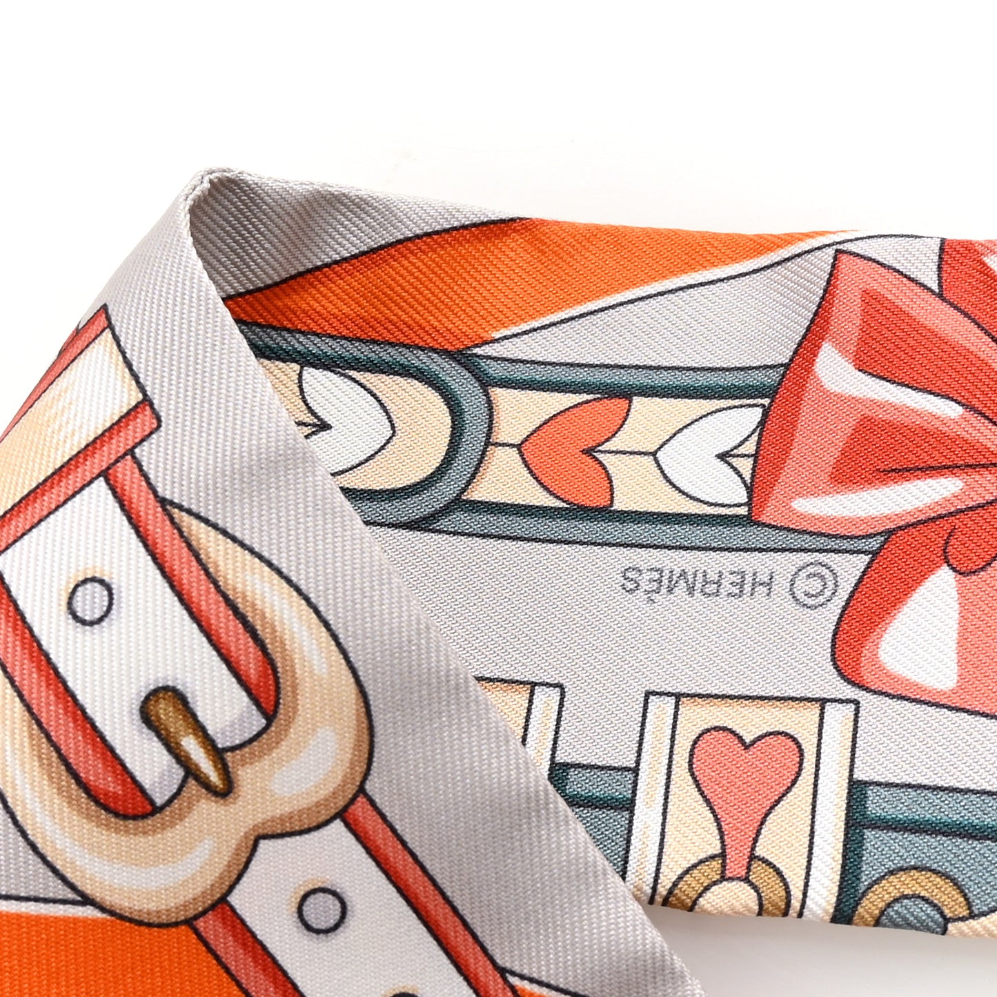 Silk Harnais De Coeur Twilly Gris Perle Orange Gris Bleute