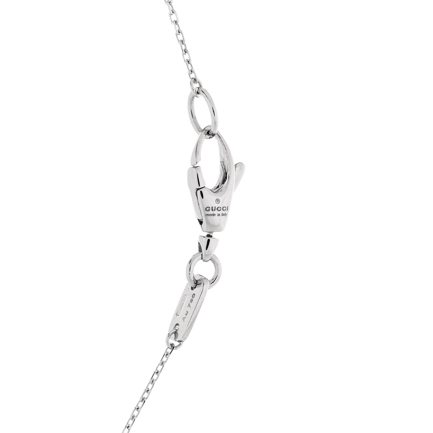 Gucci 18K White Gold Diamond Heart Pendant Necklace 4 of 5