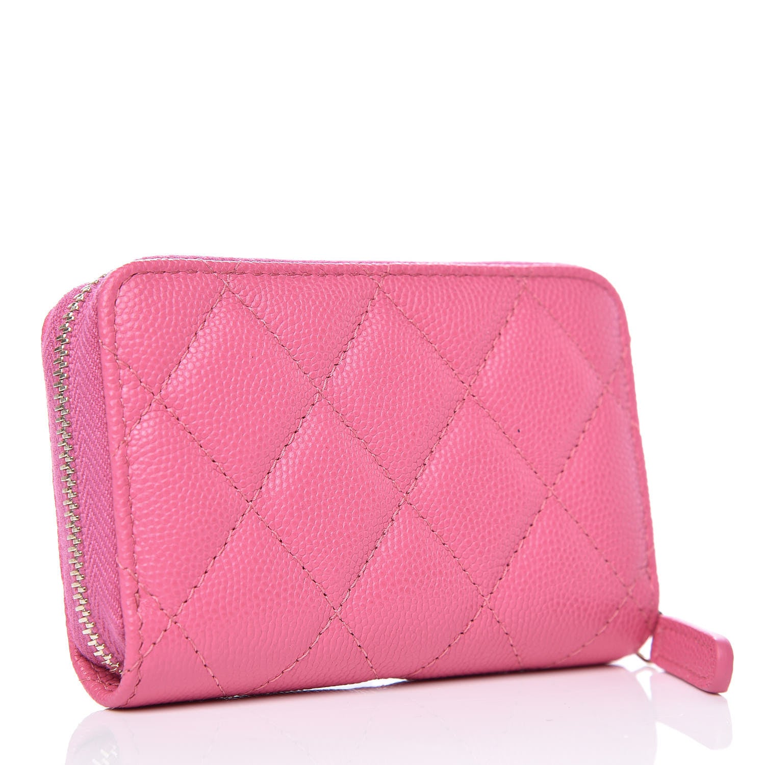Chanel Caviar Quilted Zip Coin Purse Pink 3 of 8