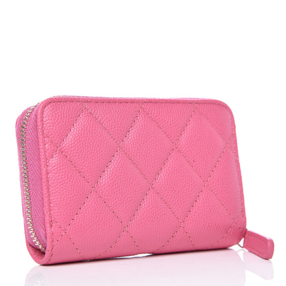 Chanel Caviar Quilted Zip Coin Purse Pink 3 of 8
