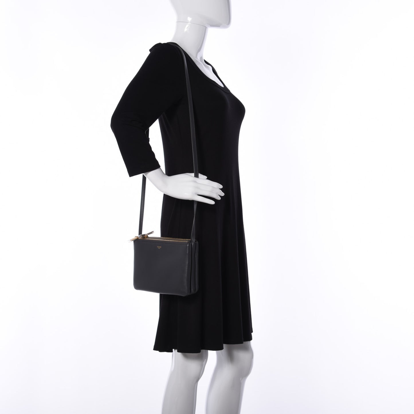 Lambskin Small Trio Crossbody Bag Medium Grey