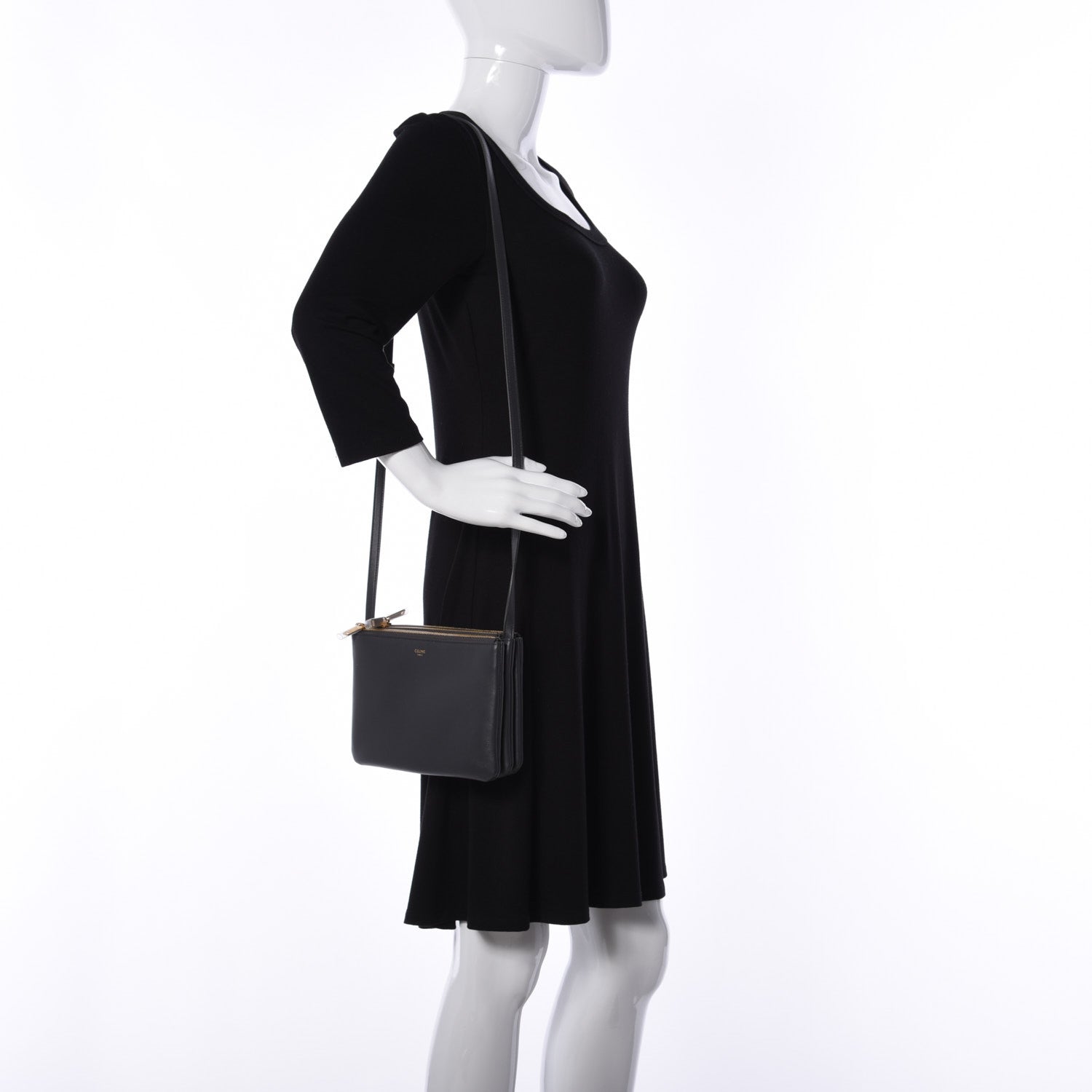 Celine Lambskin Small Trio Crossbody Bag Medium Grey 3 of 10
