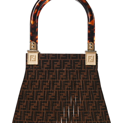 Fendi Suede Plexiglass FF Mesh Fendi Sunny Tote Bag Sigaro Moro 10 of 12