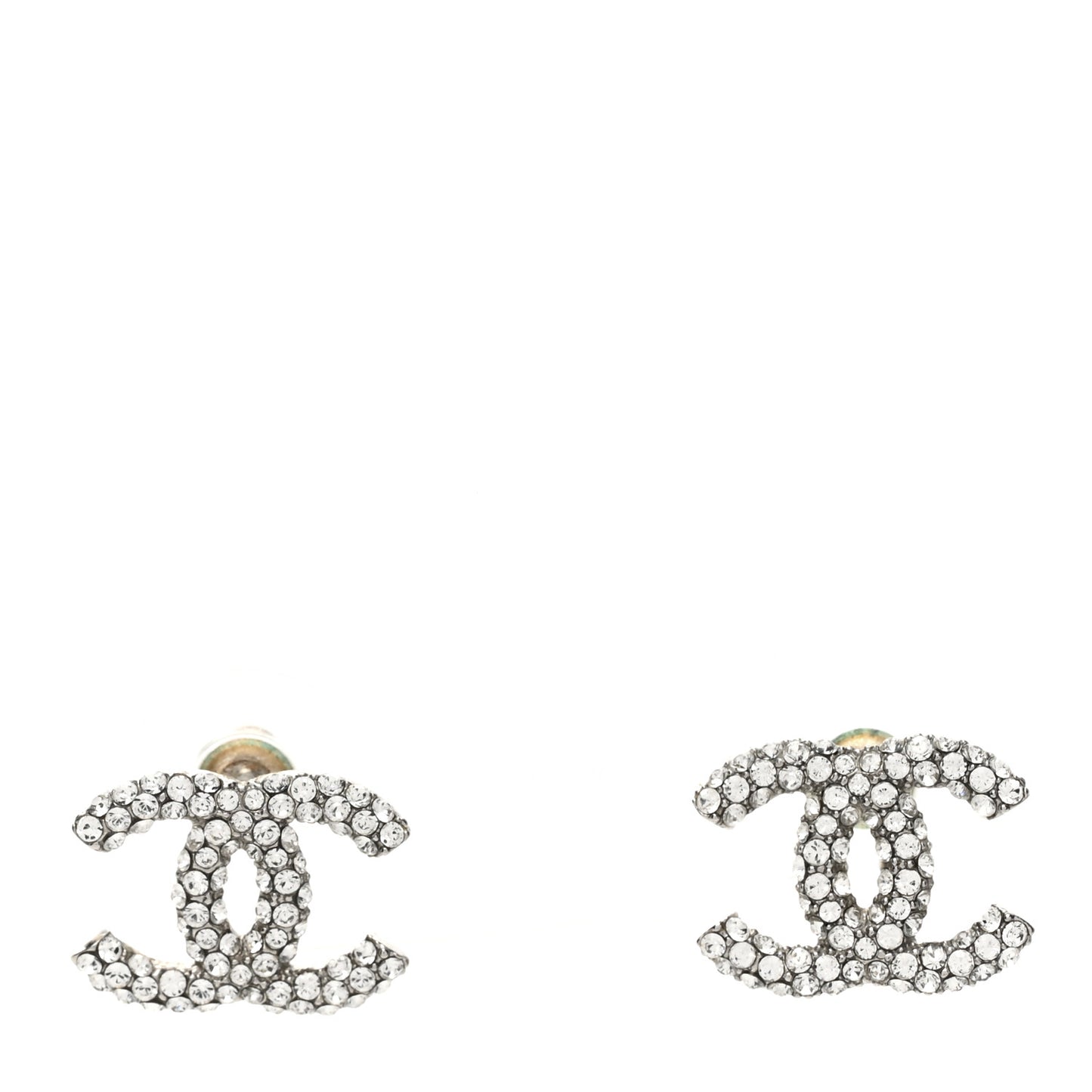 Crystal CC Earrings Silver