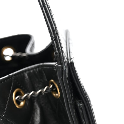 Chanel Shiny Crumpled Calfskin Quilted Small Chanel 25 Handbag Black 14 of 16