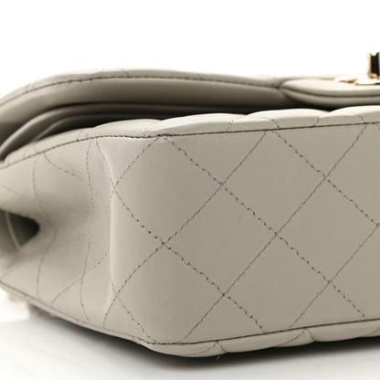Chanel Lambskin Quilted Small Double Flap Grey 9 of 11