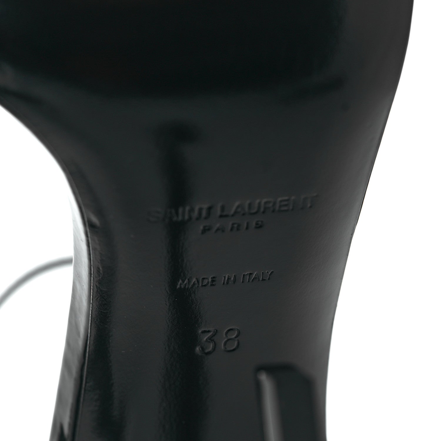 Saint Laurent Patent Calfskin Opyum 110 Sandals 38 Black 7 of 10