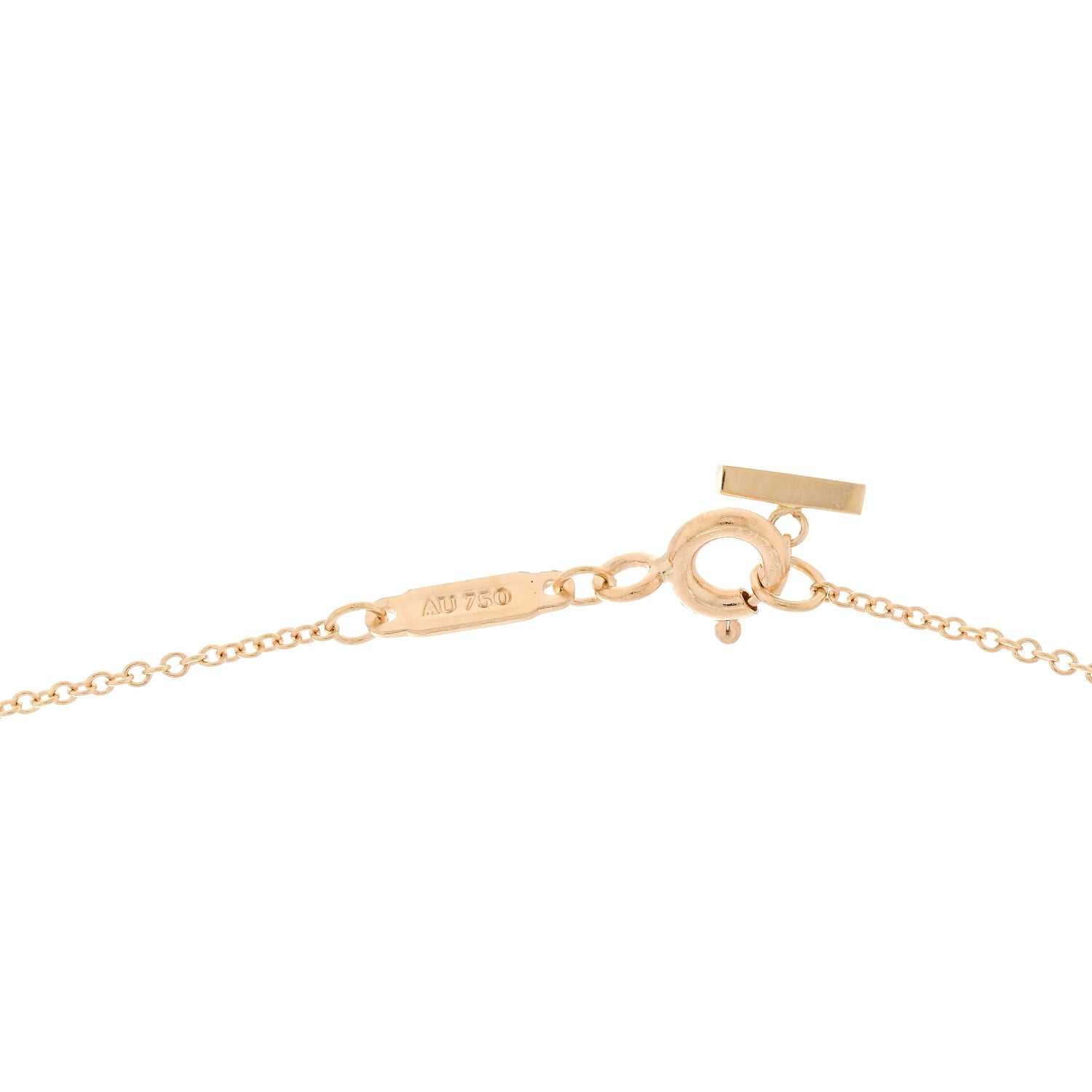Tiffany 18K Yellow Gold Large T Smile Pendant Necklace 4 of 5