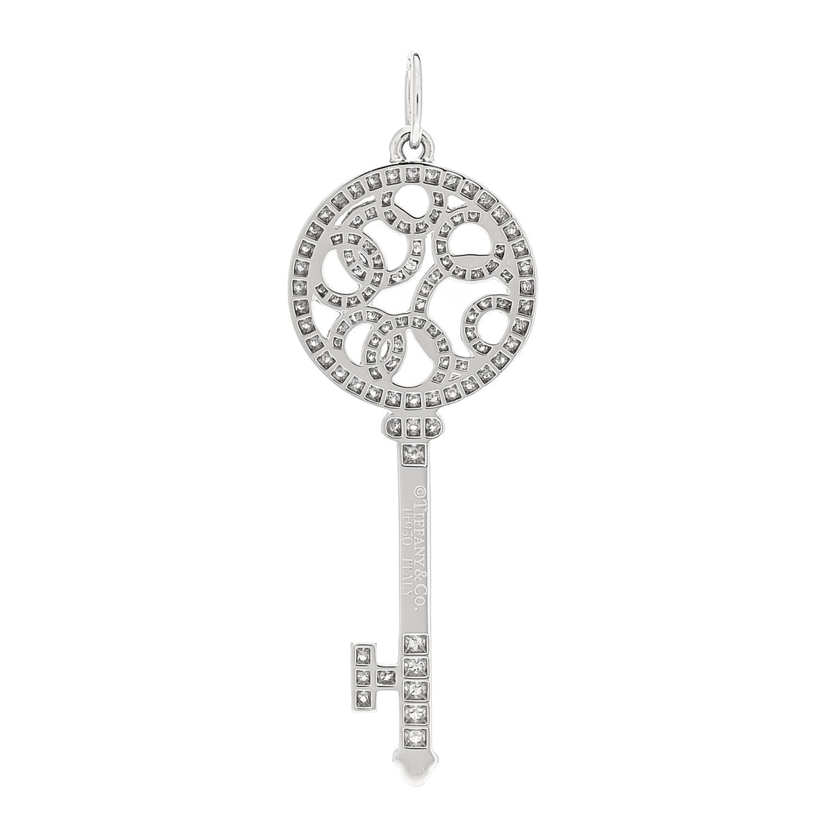 Platinum Diamond Small Bubbles Key Pendant