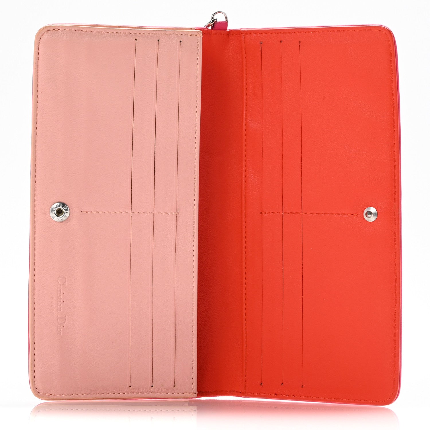 Christian Dior Lambskin Cannage Rendezvous Wallet Pink 5 of 16