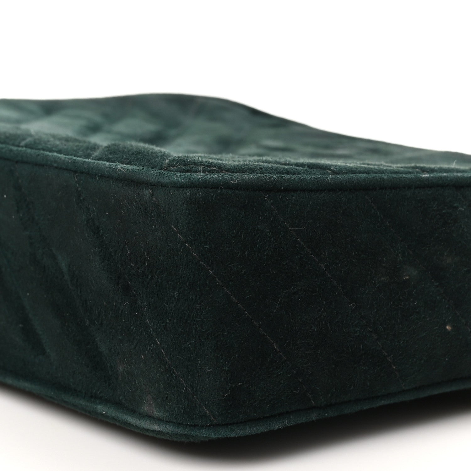 Chanel Suede Chevron Tassel Camera Case Dark Green 10 of 11
