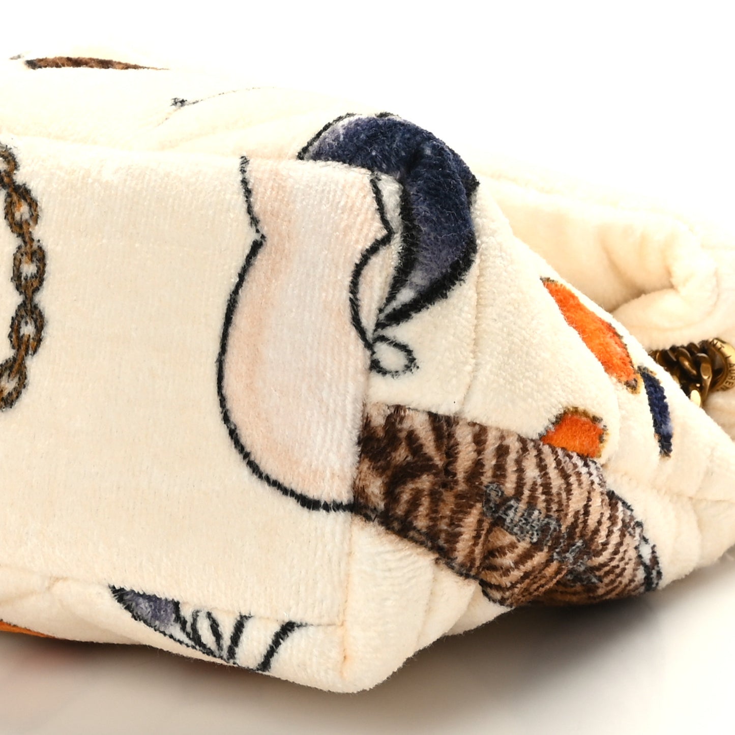 Terrycloth Summer Print Quilted Small Loulou Puffer Monogram Chain Satchel Multicolor White