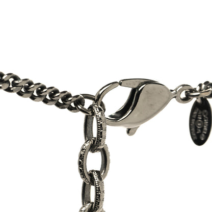 Chanel Ruthenium Crystal Pearl Beaded Enamel CC Multi Chain Bar Necklace Black 4 of 6