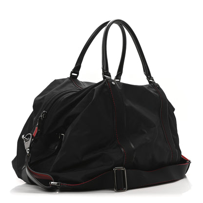 Christian Louboutin Nylon Calfskin Paris Loubcity Weekender Black Gunmetal 3 of 10
