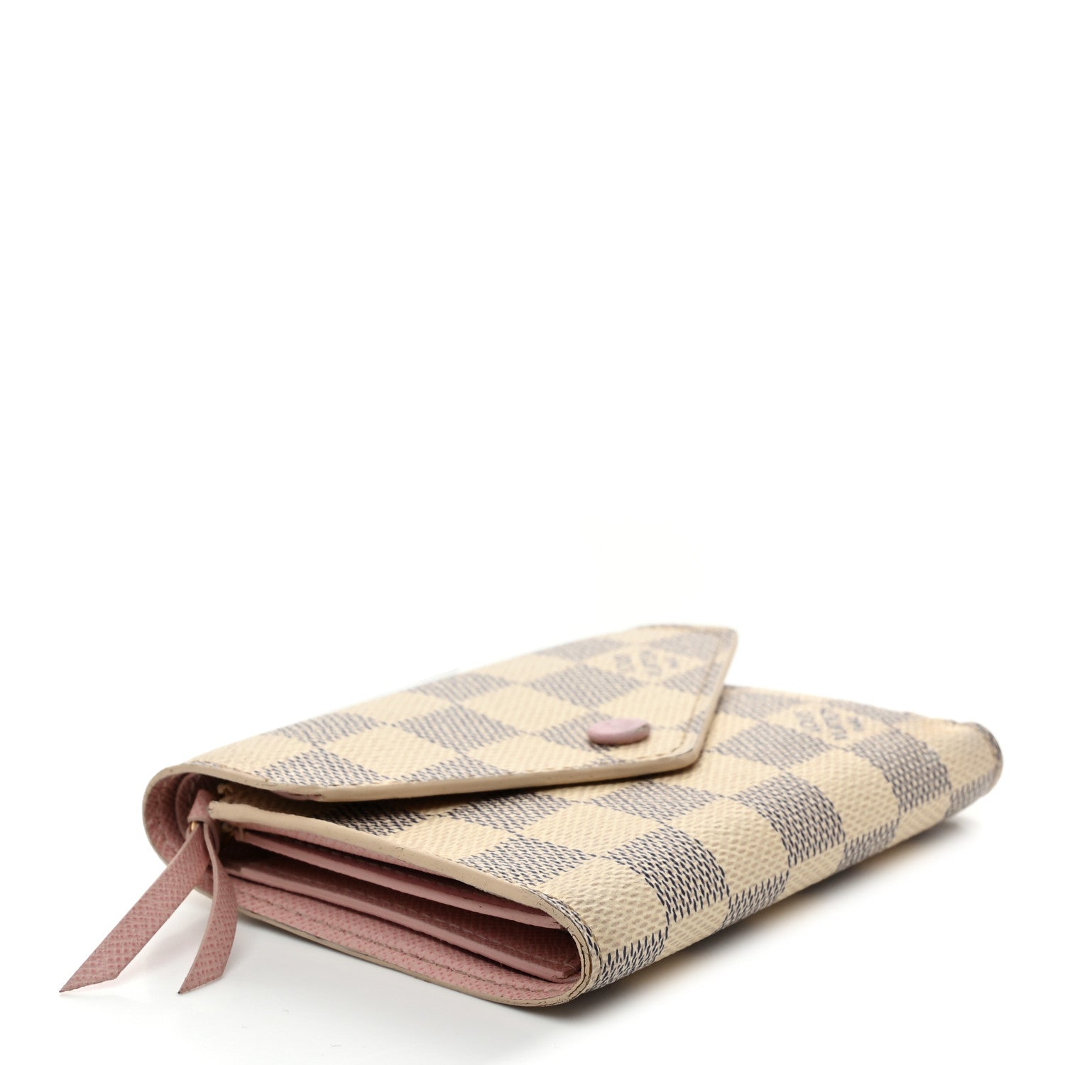 Louis Vuitton Damier Azur Victorine Wallet Rose Ballerine 4 of 7