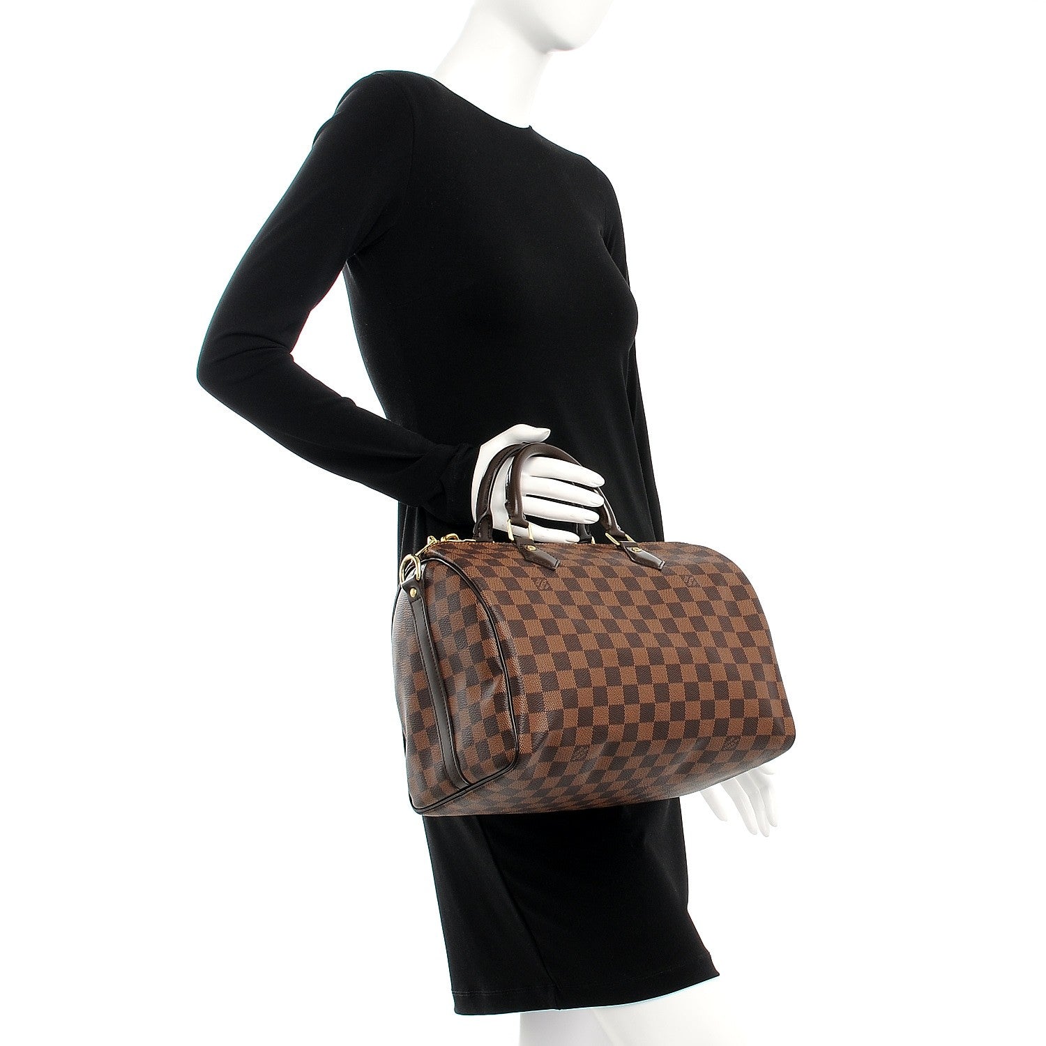 Louis Vuitton Damier Ebene Speedy Bandouliere 30 3 of 9