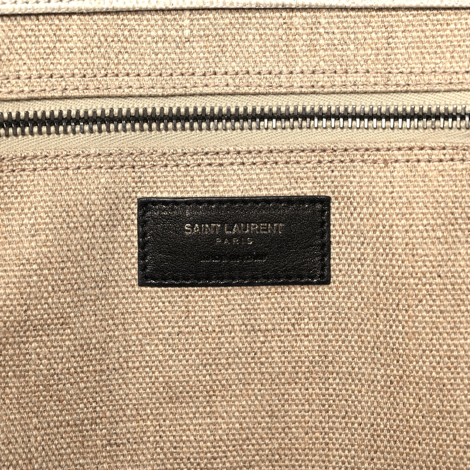 Saint Laurent Linen Calfskin Rive Gauche Tote Optic White 6 of 14
