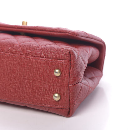 Chanel Caviar Quilted Mini Coco Handle Flap Dark Red 9 of 10