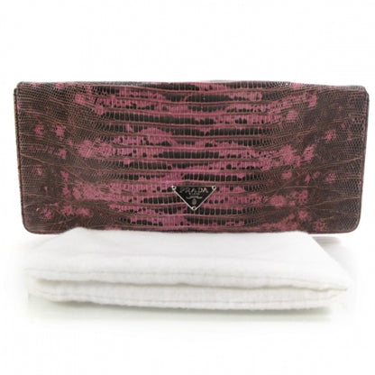 Prada Lizard Clutch Fuchsia 2 of 5