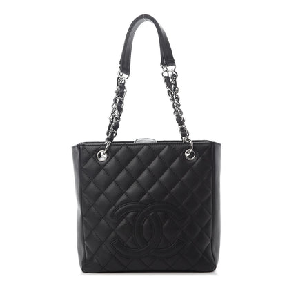 Chanel Caviar Quilted Petit Shopping Tote PST Black 1 of 9