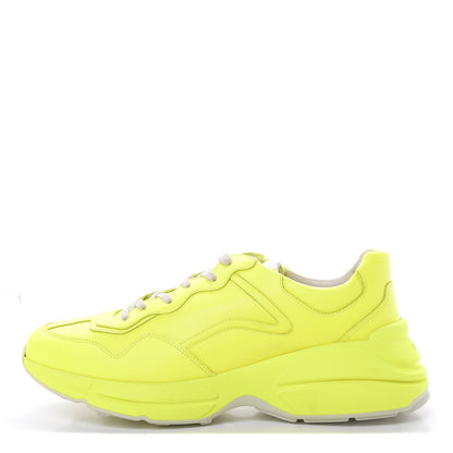 Gucci Calfskin Mens Rhyton Sneakers 12 Yellow Fluo 1 of 9