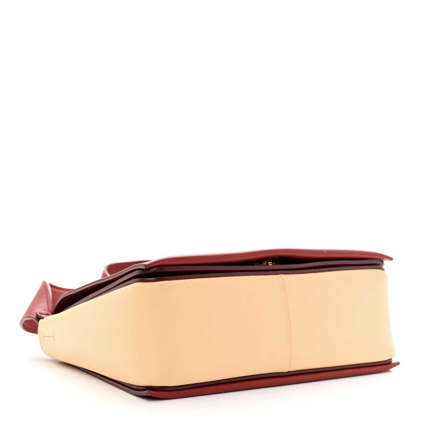 Shiny Smooth Calfskin Medium Frame Shoulder Bag Ruby Nude
