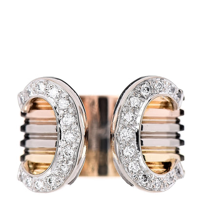 Cartier 18K Pink Yellow White Gold Diamond C De Ring 53 6.25 1 of 4