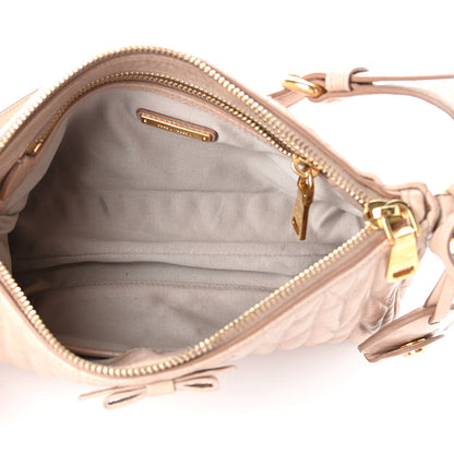 Miu Miu Vitello Lux Matelasse Bow Shoulder Bag Cipria 5 of 9