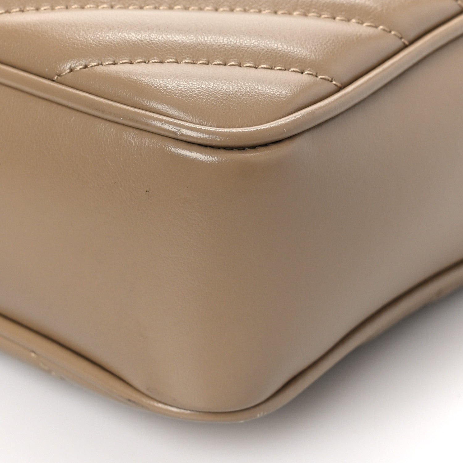 Saint Laurent Calfskin Matelasse Monogram Lou Camera Bag Dark Beige 7 of 7