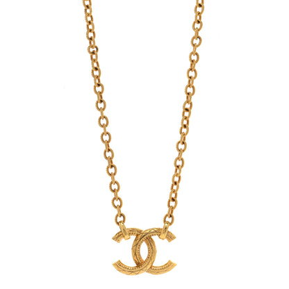 Chanel Metal Quilted CC Necklace Gold 1 of 4