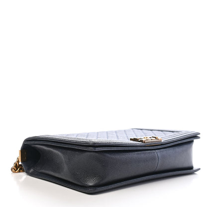 Chanel Caviar Quilted Large Boy Flap Blue 4 of 10