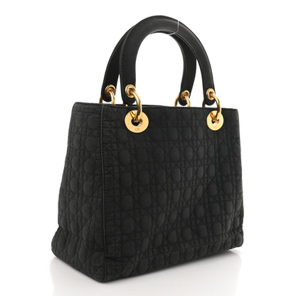 Christian Dior Nylon Cannage Medium Lady Dior Black 3 of 14